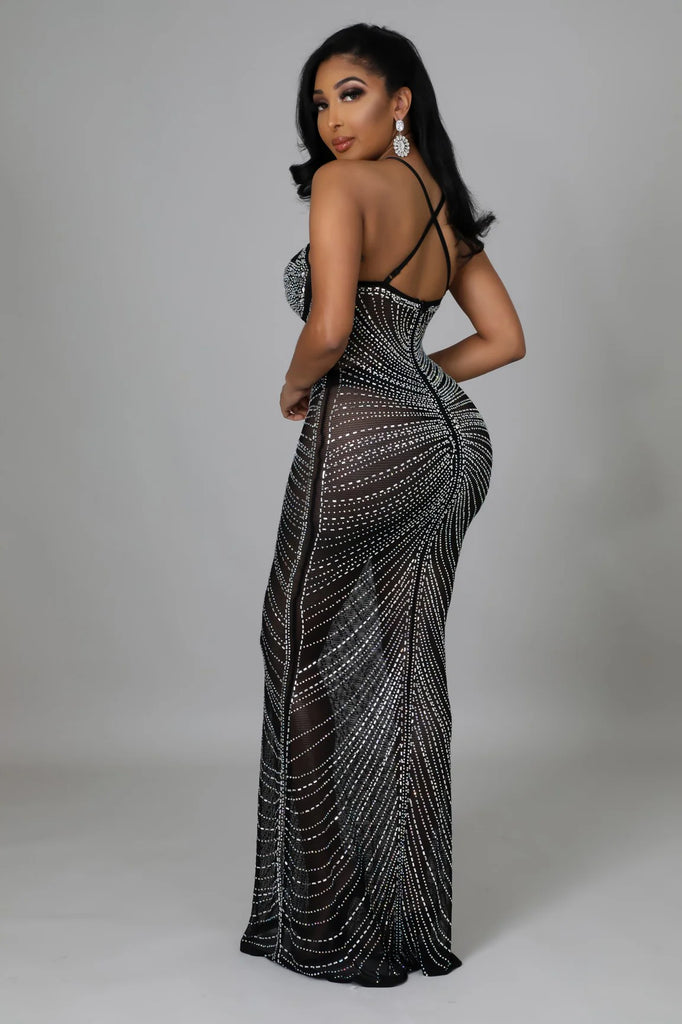 Rhinestone Sparkly Evening Gown