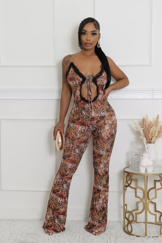 Sexy Flared Cutout Jumpsuit
