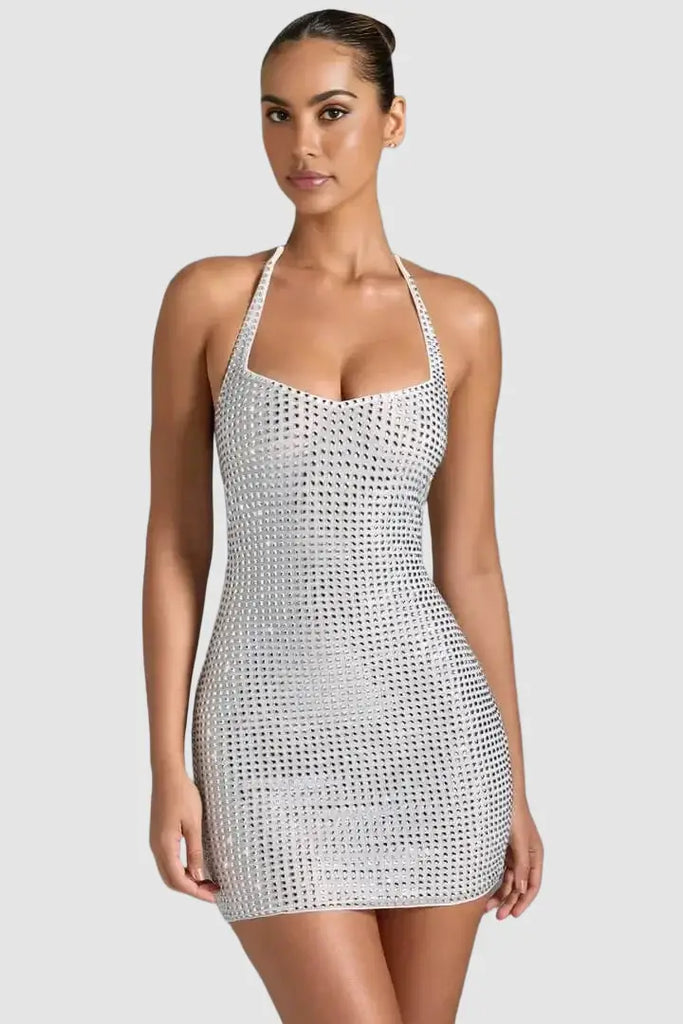 All Over Rhinestone Mini Dress